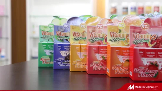 Customized Box Peach Flavor Enhance Immunity Vc+Vd+Zinc Effervescent Tablet Nutrition Supplement